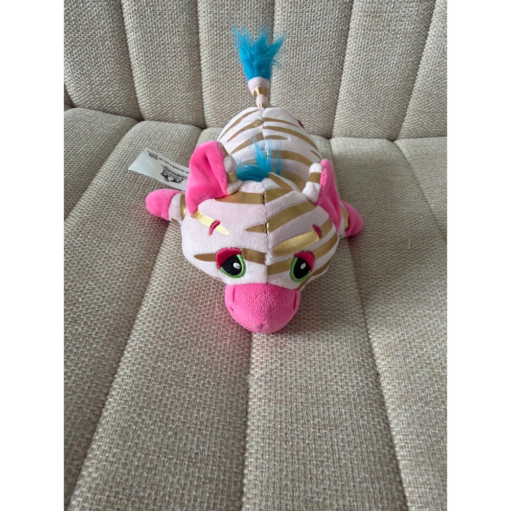 Basic Fun Cutetitos Carnivalitos Pink Zebra Gold Stripe Plush Stuffed Animal Toy